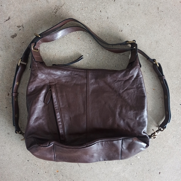 FRYE Gia Convertible Shoulder Hobo Bag Backpack Brown Leather - Picture 6 of 8